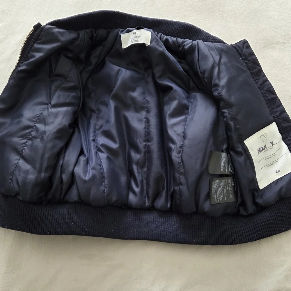 H&M Kids Dark Blue Bomber Jacket Size 2T